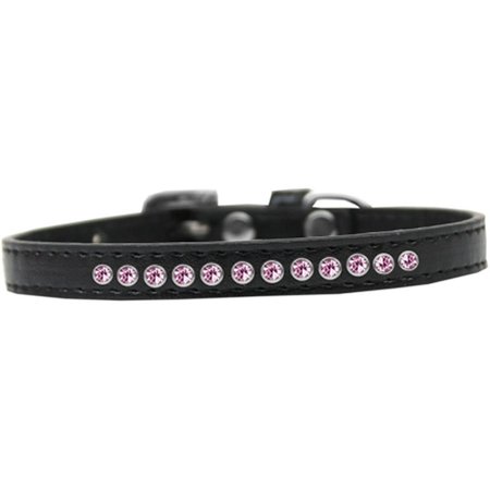 MIRAGE PET PRODUCTS Light Pink Crystal Puppy CollarBlack Size 14 611-06 BK-14